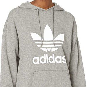 🆕adidas Originals Women's Adicolor Trefoil Hoodie, X-Small - Grey Heather, NWT